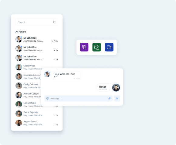 Patient communication and mobile coordination dashboard UI
