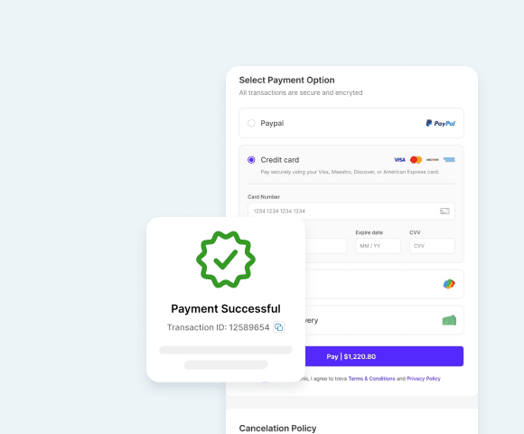 Modern payment processing interface composite