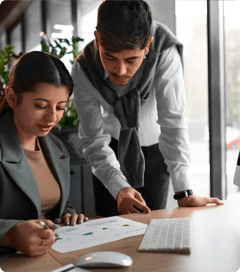 Legal professionals reviewing integrated practice management system