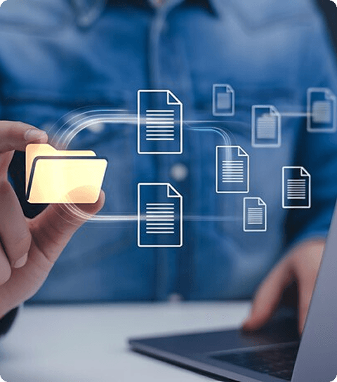 Person interacting with integrated legal document management system