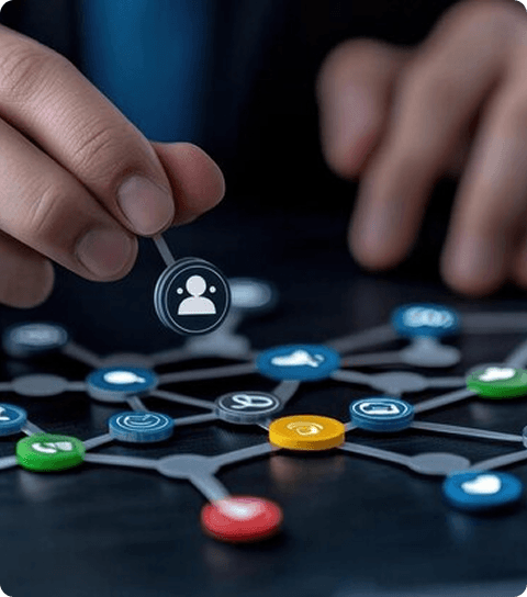 Person analyzing digital legal reporting dashboard