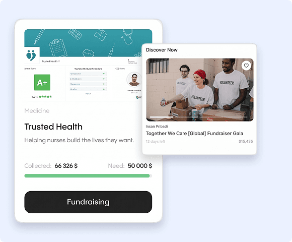 Crowdfunding platform interface showing campaign funding status