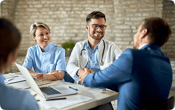 Fintech professionals in a collaborative meeting environment