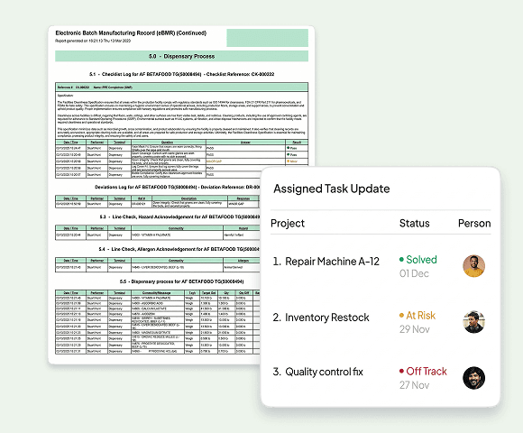 Electronic Batch Record interface for GMP-compliant manufacturing
